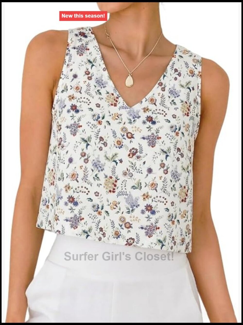 Women's V Neck Linen Tank Top Sleeveless Crop Summer Shirt